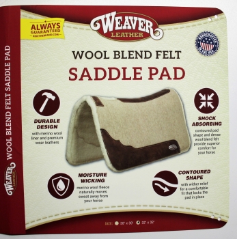 Preview: WEAVER Contoured Wool Felt Pad – Merino Fleece Liner - 32 x 32´´ – 1´´ (35-9329)