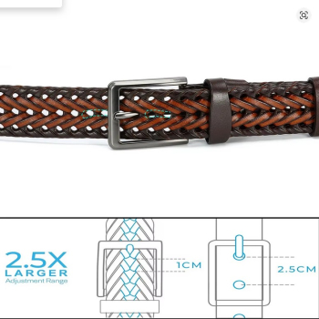 Gürtel - mit Schnalle - BRAIDED - Brown / RB - versch. Längen - 105cm bis 125cm