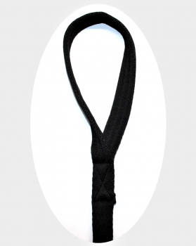 Preview: "CE" Gurtlonge - flach - mit Handschlaufe - SCHWARZ - Haken auswechselbar