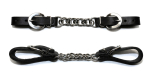 "BCL" Straight Leather Curb Chain Strap - BLACK